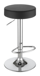 Ramses Chrome and Black 29" Adjustable Bar Stool from Coaster - Luna Furniture