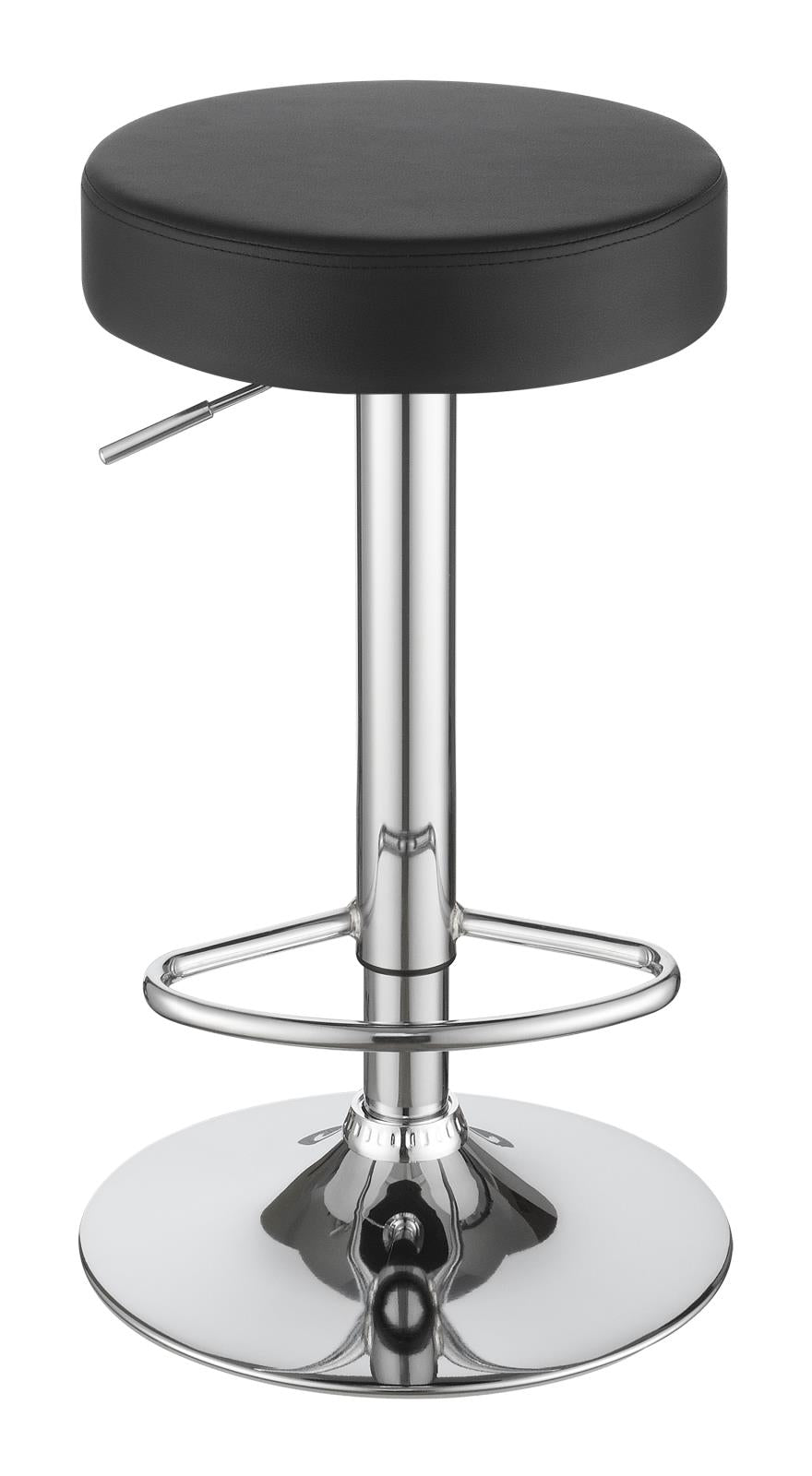 Ramses Chrome and Black 29" Adjustable Bar Stool from Coaster - Luna Furniture