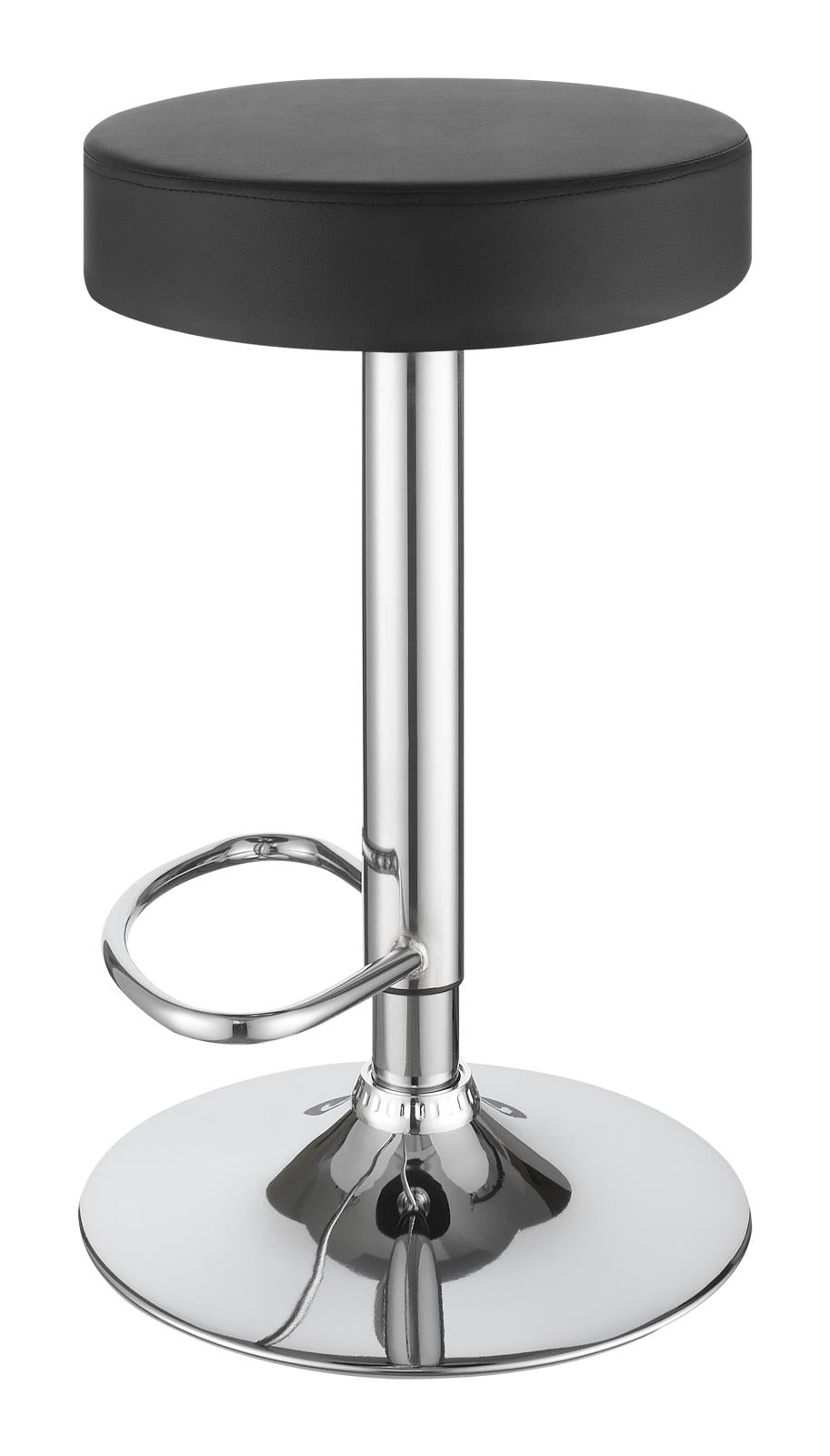 Ramses Chrome and Black 29" Adjustable Bar Stool from Coaster - Luna Furniture