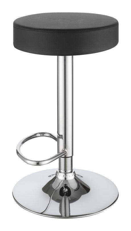 Ramses Chrome and Black 29" Adjustable Bar Stool from Coaster - Luna Furniture
