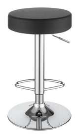 Ramses Chrome and Black 29" Adjustable Bar Stool from Coaster - Luna Furniture