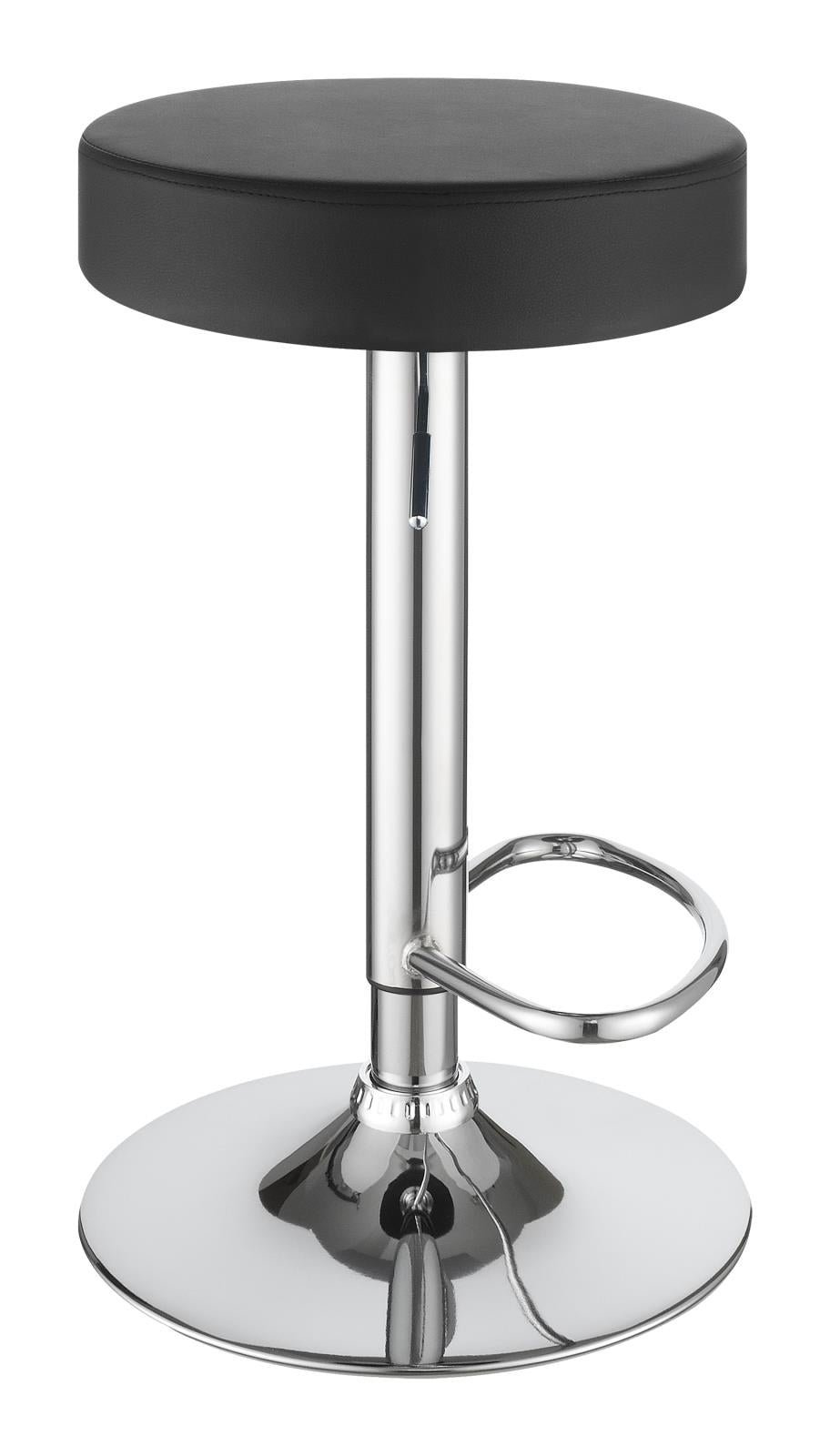 Ramses Chrome and Black 29" Adjustable Bar Stool from Coaster - Luna Furniture