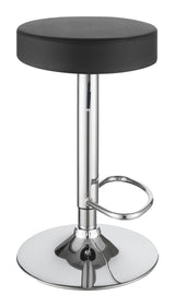Ramses Chrome and Black 29" Adjustable Bar Stool from Coaster - Luna Furniture