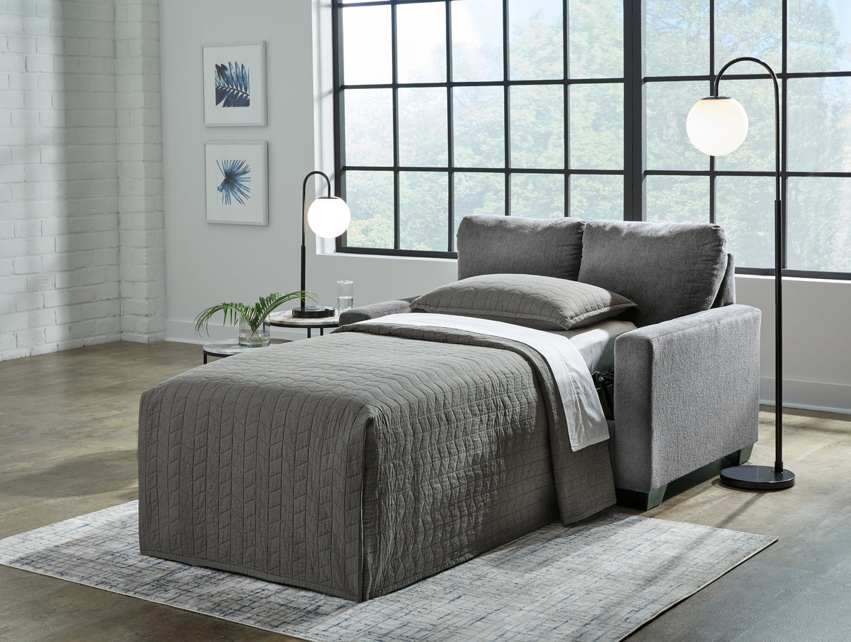 Rannis Pewter Twin Sofa Sleeper from Ashley - Luna Furniture