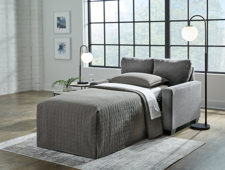 Rannis Pewter Twin Sofa Sleeper from Ashley - Luna Furniture