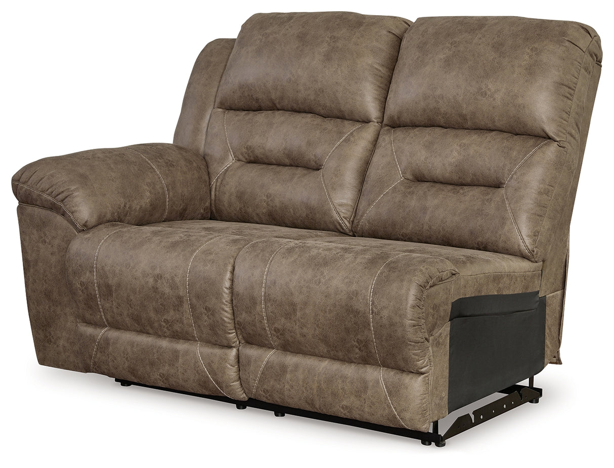 Ravenel Fossil Left-Arm Facing Power Reclining Loveseat from Ashley Furniture - Luna Furniture