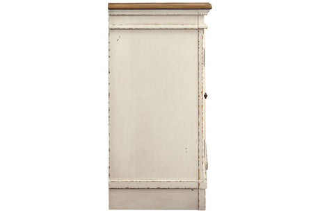 Realyn Chipped White 74" TV Stand from Ashley - Luna Furniture