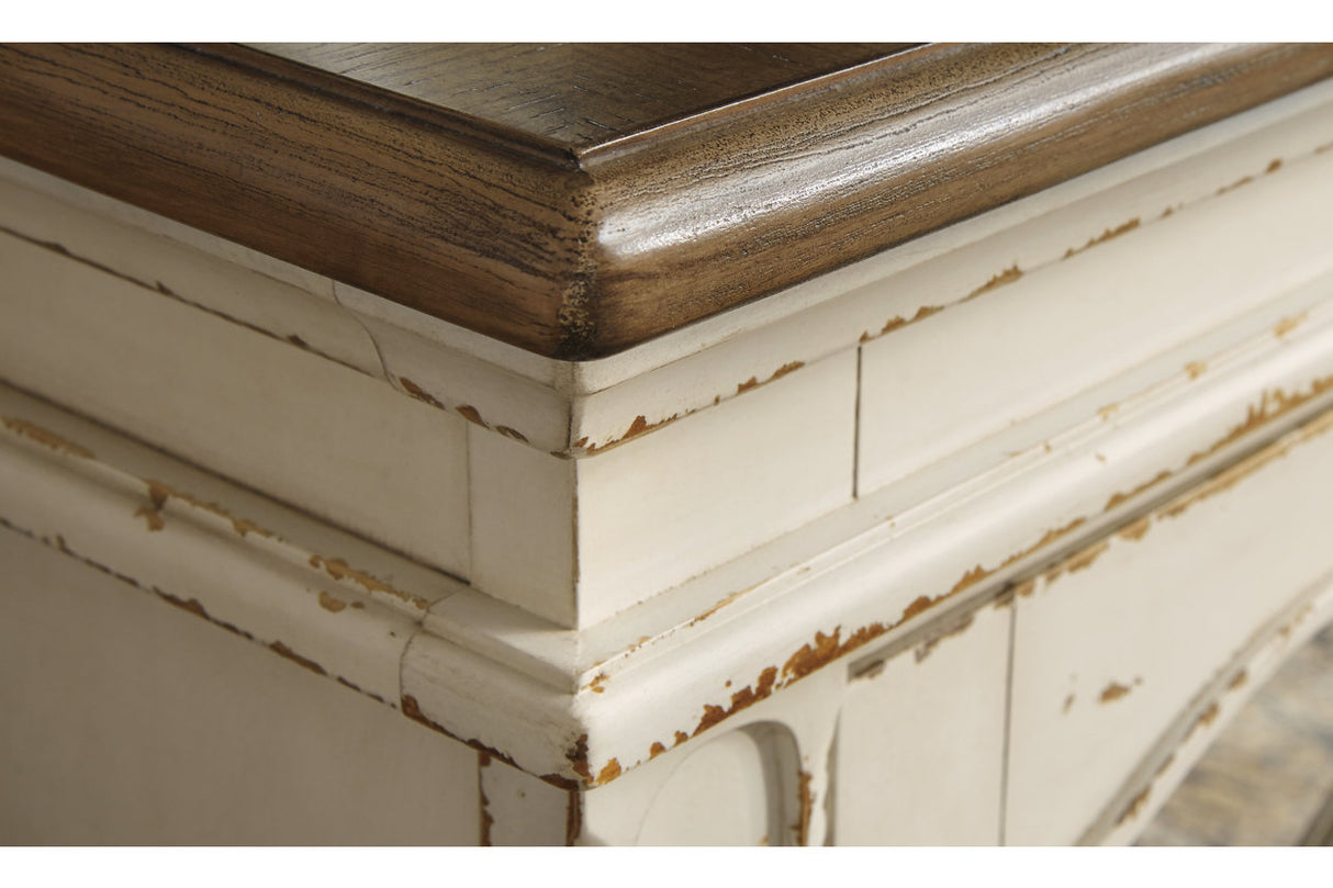 Realyn Chipped White 74" TV Stand from Ashley - Luna Furniture