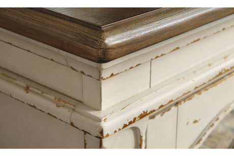 Realyn Chipped White 74" TV Stand from Ashley - Luna Furniture