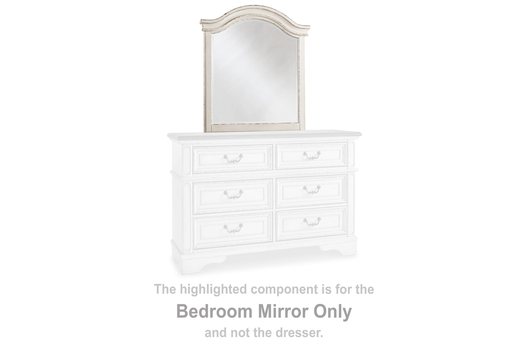 Realyn Chipped White Bedroom Mirror (Mirror Only) from Ashley - Luna Furniture