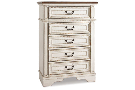 Realyn Chipped White Chest of Drawers from Ashley - Luna Furniture