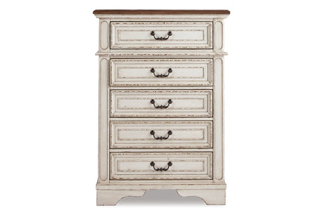 Realyn Chipped White Chest of Drawers from Ashley - Luna Furniture