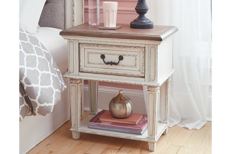 Realyn Chipped White Nightstand from Ashley - Luna Furniture