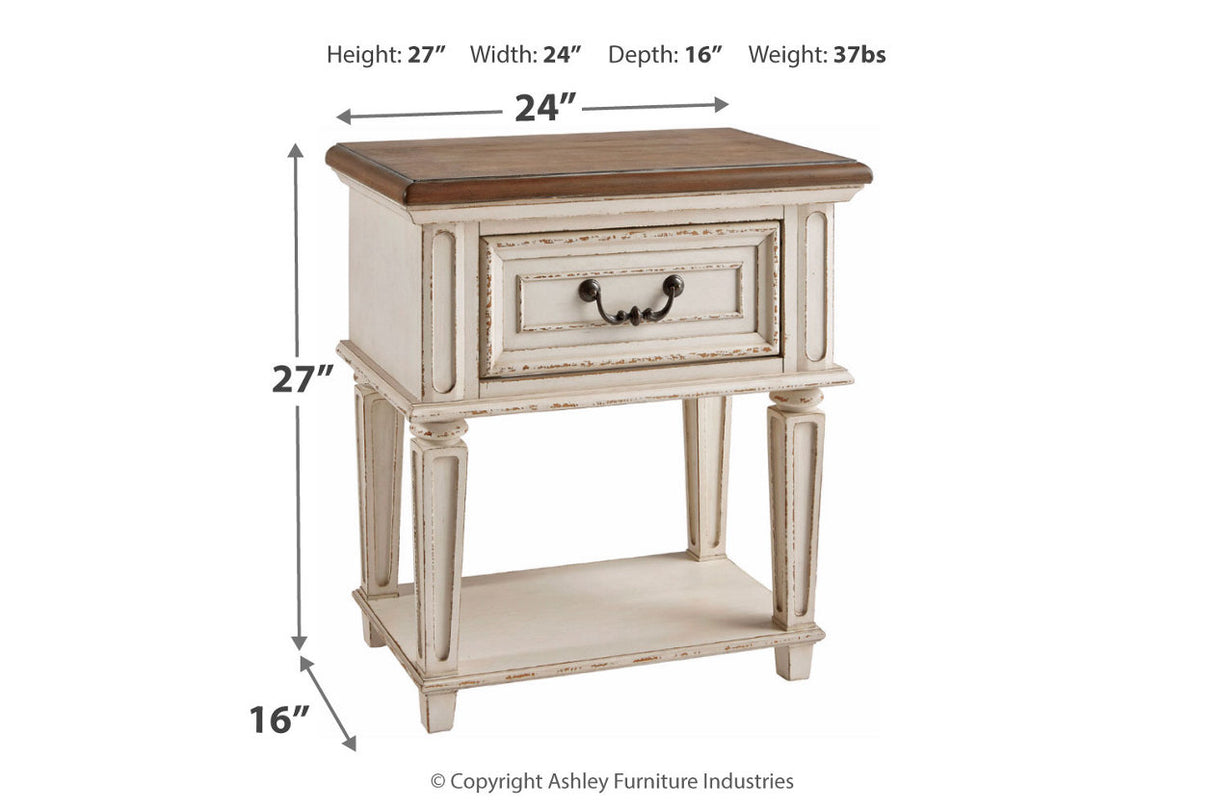 Realyn Chipped White Nightstand from Ashley - Luna Furniture