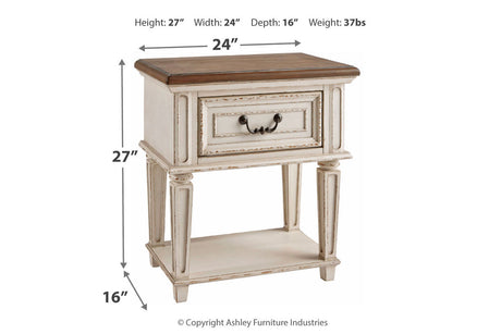 Realyn Chipped White Nightstand from Ashley - Luna Furniture