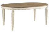 Realyn Chipped White Oval Dining Extension Table from Ashley - Luna Furniture