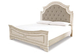 Realyn Chipped White Queen Upholstered Panel Bed from Ashley - Luna Furniture