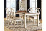 Realyn Chipped White Rectangular Dining Extension Table from Ashley - Luna Furniture