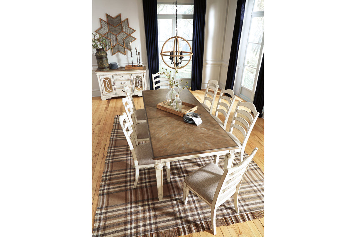 Realyn Chipped White Rectangular Dining Extension Table from Ashley - Luna Furniture