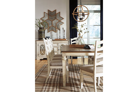 Realyn Chipped White Rectangular Dining Extension Table from Ashley - Luna Furniture
