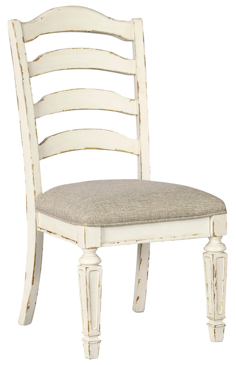 Realyn Chipped White Rectangular Extendable Ladder Dining Set from Ashley - Luna Furniture