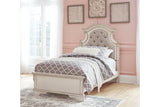 Realyn Chipped White Twin Upholstered Panel Bed from Ashley - Luna Furniture
