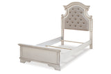Realyn Chipped White Twin Upholstered Panel Bed from Ashley - Luna Furniture
