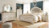 Realyn Chipped White Upholstered Panel Bedroom Set from Ashley - Luna Furniture