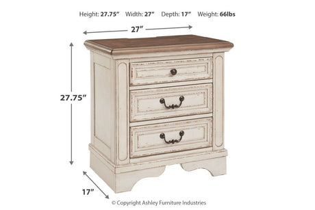 Realyn Chipped White Upholstered Sleigh Bedroom Set from Ashley - Luna Furniture