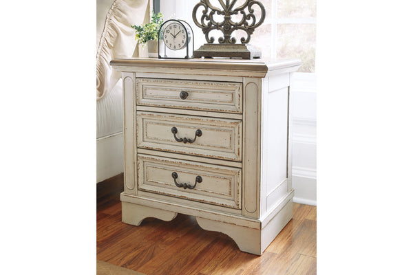 Realyn Chipped White Nightstand