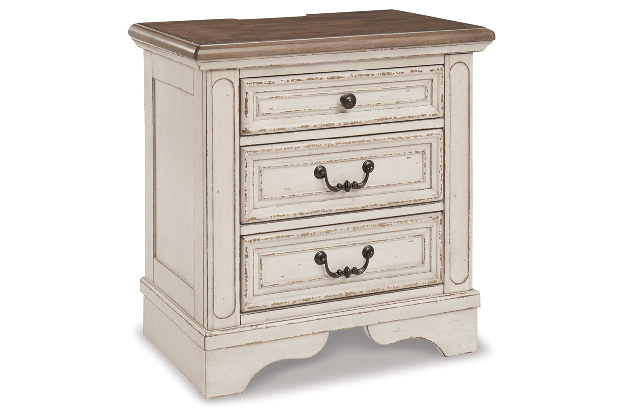 Realyn Chipped White Nightstand – Luna Furniture