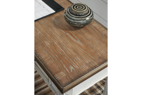 Realyn White/Brown 2-Piece Home Office Desk from Ashley - Luna Furniture