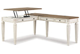 Realyn White/Brown 2-Piece Home Office Lift Top Desk from Ashley - Luna Furniture