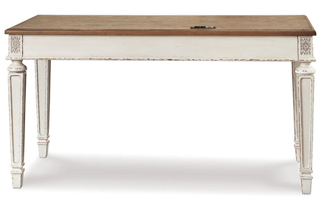 Realyn White/Brown 60" Home Office Desk from Ashley - Luna Furniture