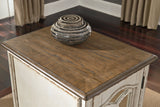 Realyn White/Brown Chairside End Table from Ashley - Luna Furniture