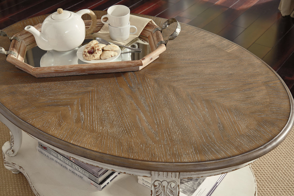 Realyn White/Brown Coffee Table from Ashley - Luna Furniture