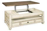 Realyn White/Brown Coffee Table with Lift Top from Ashley - Luna Furniture
