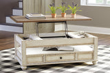 Realyn White/Brown Coffee Table with Lift Top from Ashley - Luna Furniture