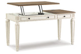 Realyn White/Brown Home Office Lift Top Desk from Ashley - Luna Furniture