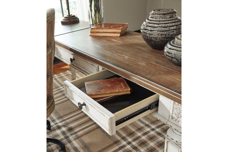 Realyn White/Brown Home Office Lift Top Desk from Ashley - Luna Furniture