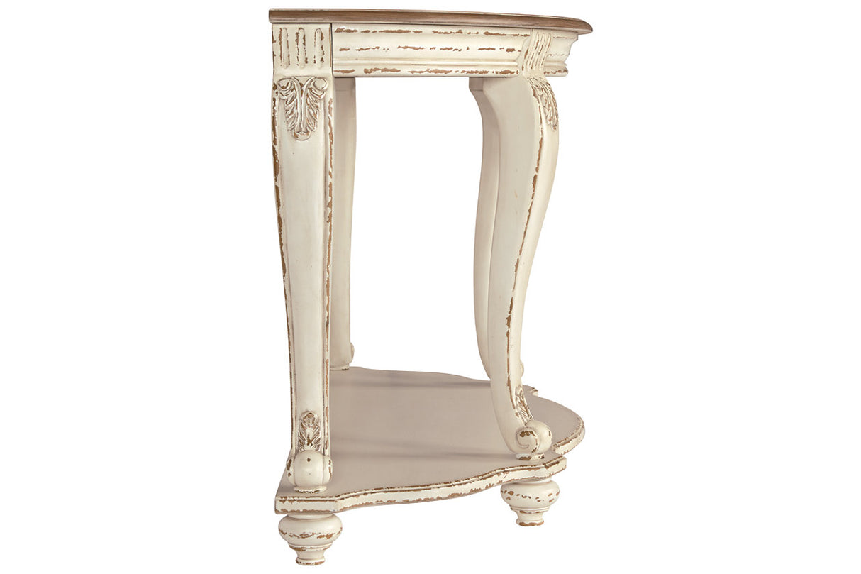 Realyn White/Brown Sofa Table from Ashley - Luna Furniture