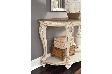Realyn White/Brown Sofa Table from Ashley - Luna Furniture