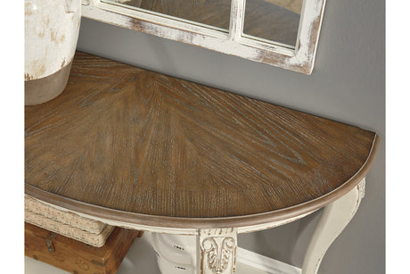 Realyn White/Brown Sofa Table from Ashley - Luna Furniture