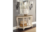 Realyn White/Brown Sofa Table from Ashley - Luna Furniture