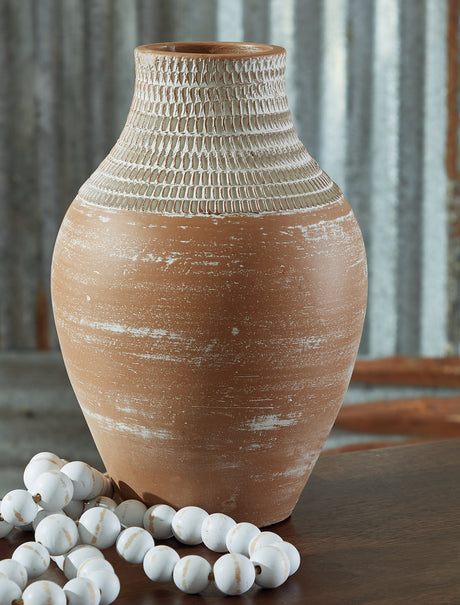 Reclove Distressed White Vase from Ashley - Luna Furniture