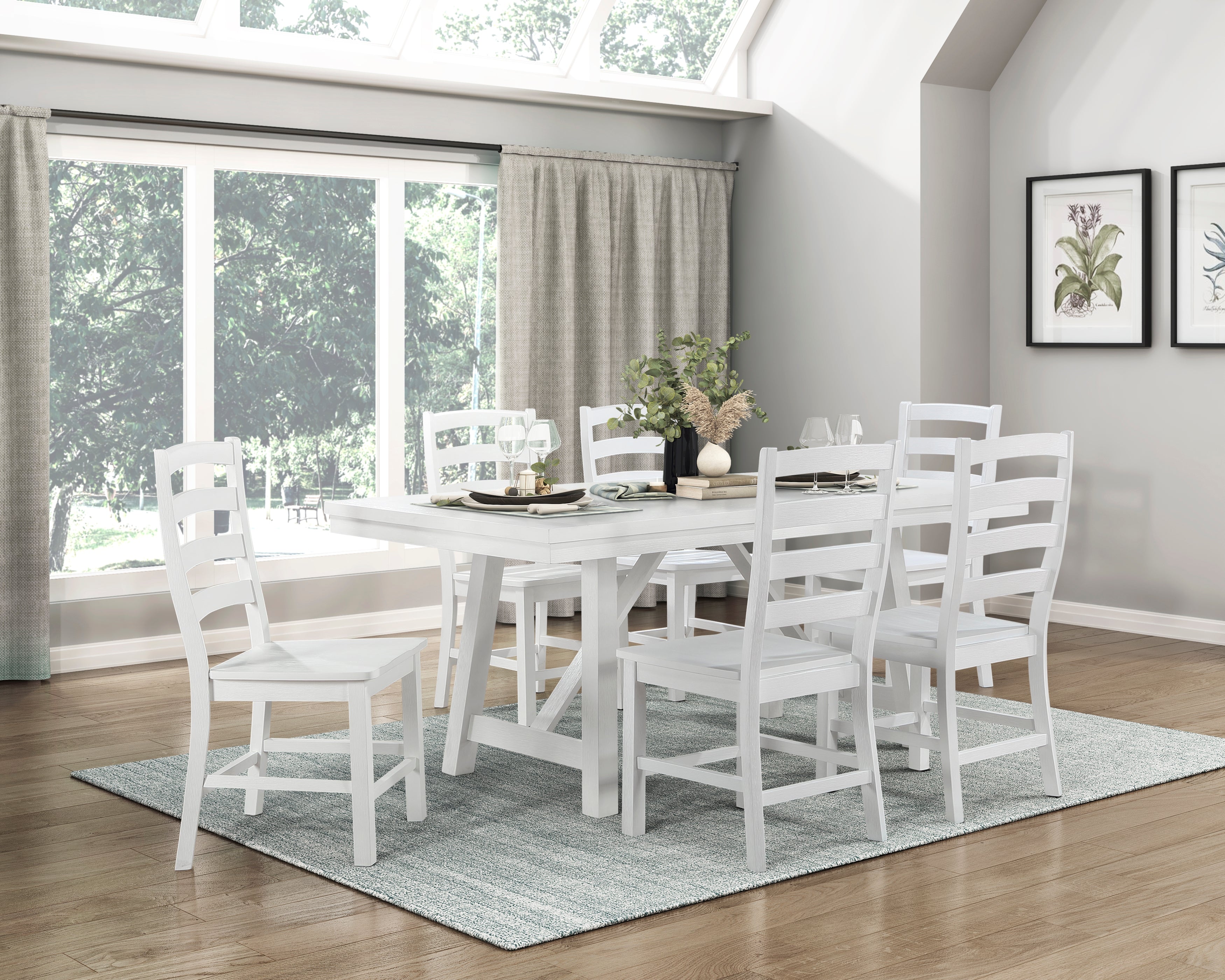 5929WH-72*5BK 5pc Set (TB+4S) - Luna Furniture