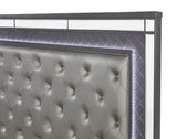 Refino Gray LED Upholstered Panel Bedroom Set from Crown Mark - Luna Furniture