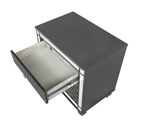 Refino Gray LED Upholstered Panel Bedroom Set from Crown Mark - Luna Furniture