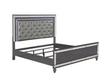 Refino Gray LED Upholstered Panel Bedroom Set from Crown Mark - Luna Furniture
