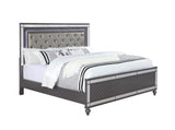 Refino Gray LED Upholstered Panel Bedroom Set from Crown Mark - Luna Furniture